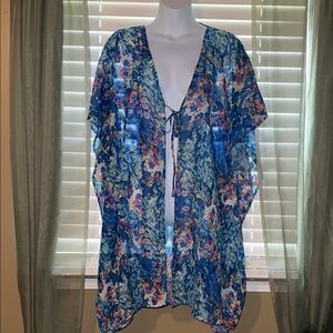 Stylish Venus sheer blue swimsuit cover up kimono size s/m